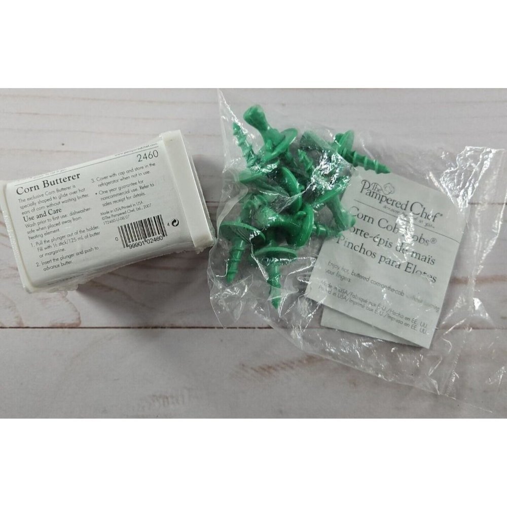 Pampered Chef Corn Butterer 2460 Corn Cob Nobs 2455